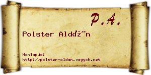 Polster Aldán névjegykártya